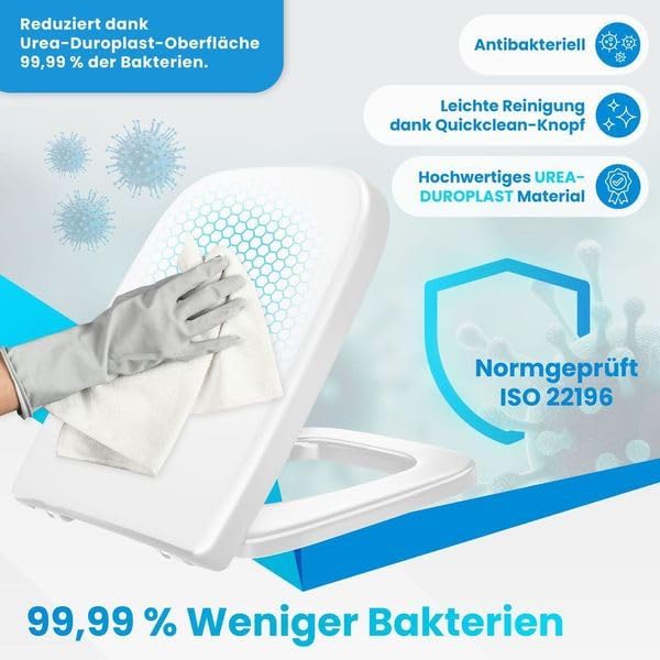 KESSER® WC Sitz mit Absenkautomatik Toilettendeckel Quick-Release-Funktion und Softclose - einfache