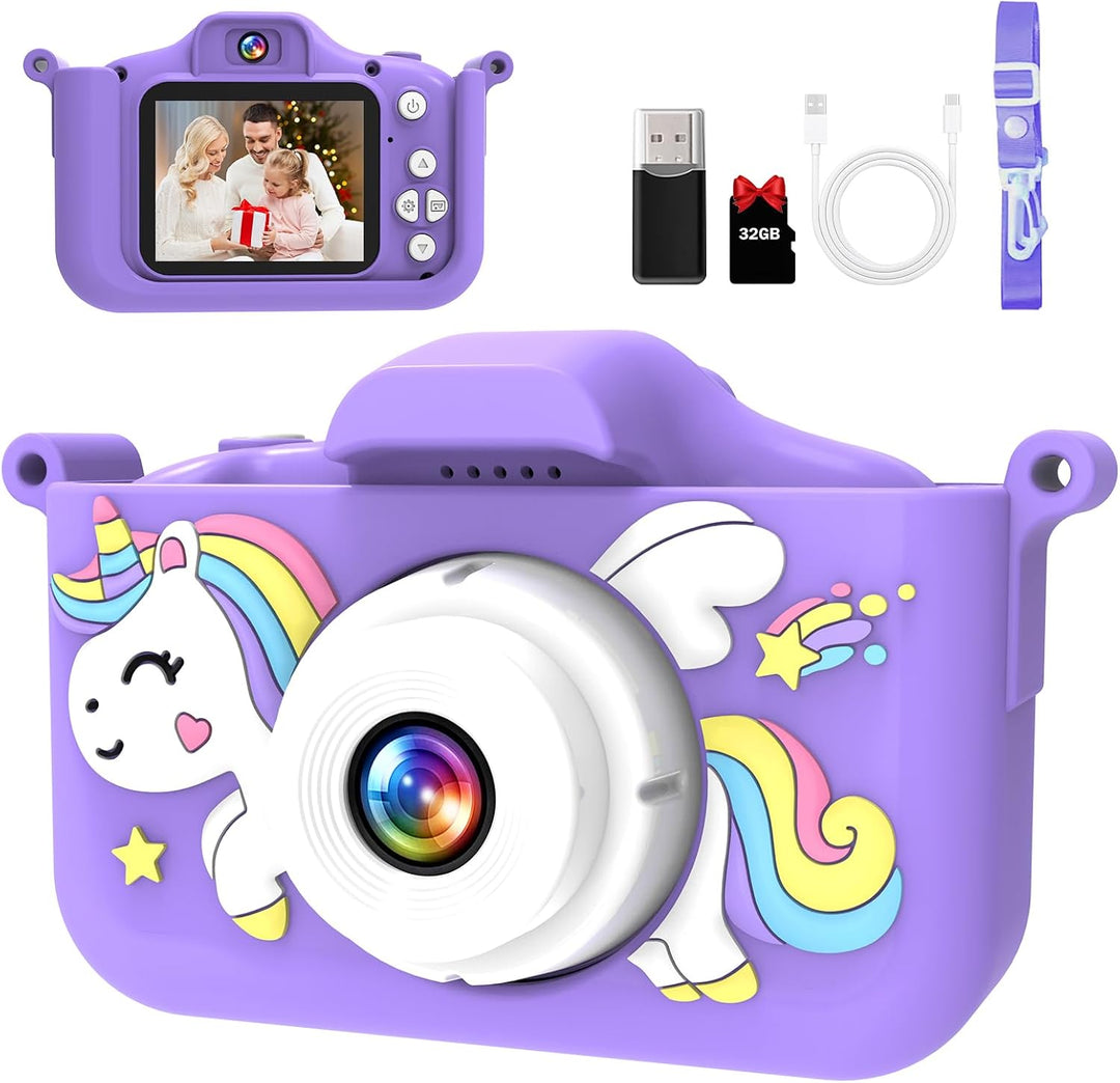 Kinderkamera，Digitalkamera für Kinder mit 2.0” Display, HD (1080P), stossfest, ideal für Jungen und