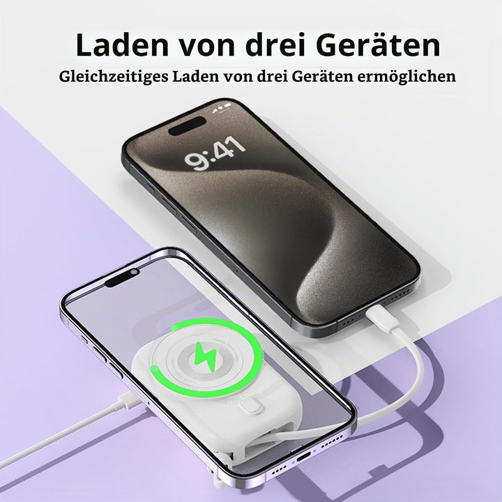 Mini Powerbank 10000mAh mit Magnetischer Schnellladung &amp; 20W PD, 22.5W Max, Tragbare Externe Batteri