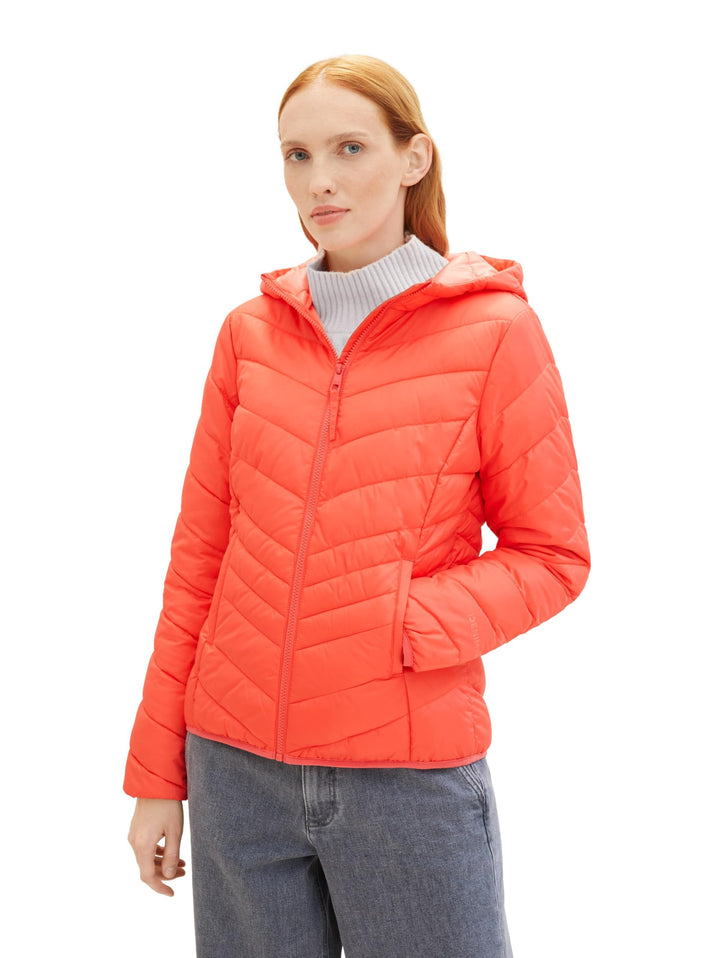 TOM TAILOR Denim Damen Lightweight Steppjacke mit Kapuze, 11042 - Plain Red