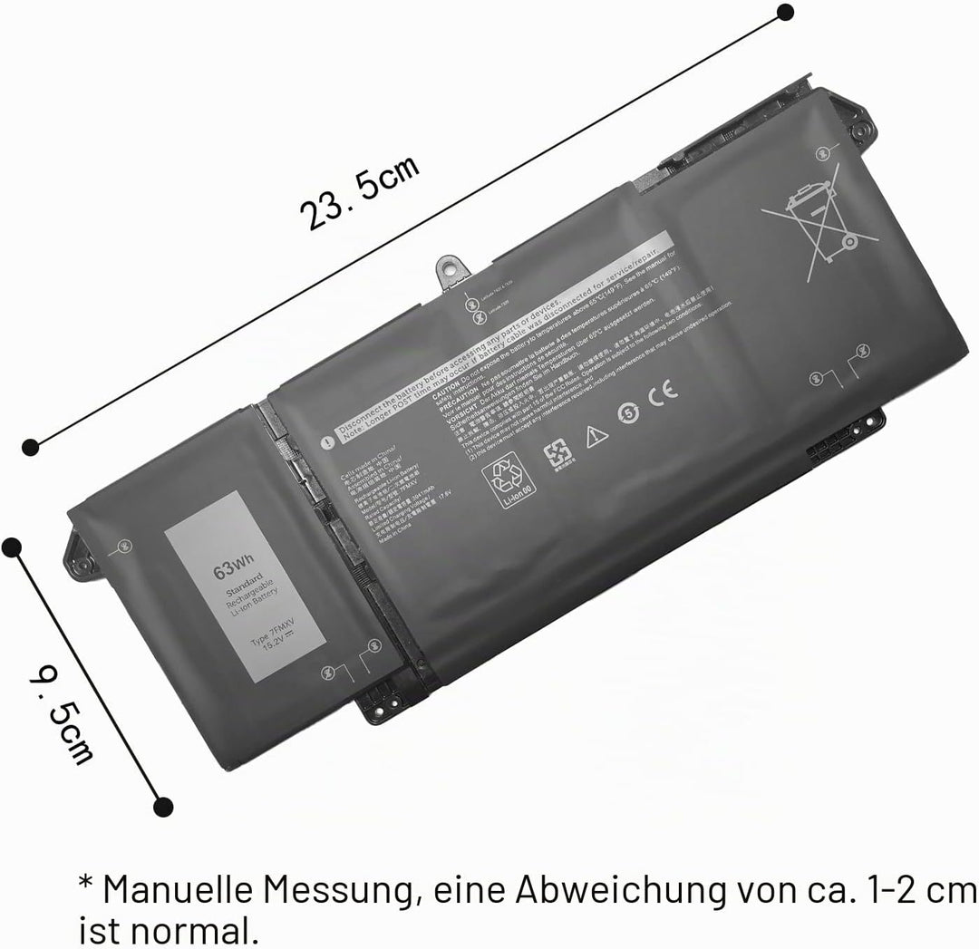 7FMXV 0TN2GY TN2GY 9JM71 Ersatz für Notebook-Akku für Dell Latitude 5320 7320 7420 7520 Serie (15,2