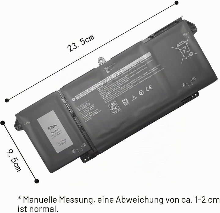 7FMXV 0TN2GY TN2GY 9JM71 Ersatz für Notebook-Akku für Dell Latitude 5320 7320 7420 7520 Serie (15,2