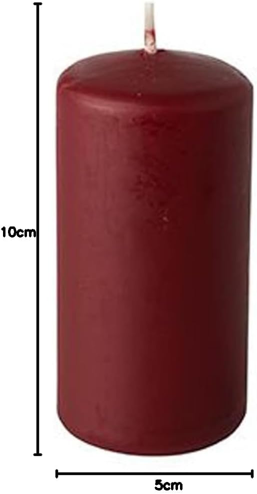 PAPSTAR 1 Karton = 6x8 Stumpenkerzen Ø 50 mm · 100 mm Bordeaux 17983 48, 48