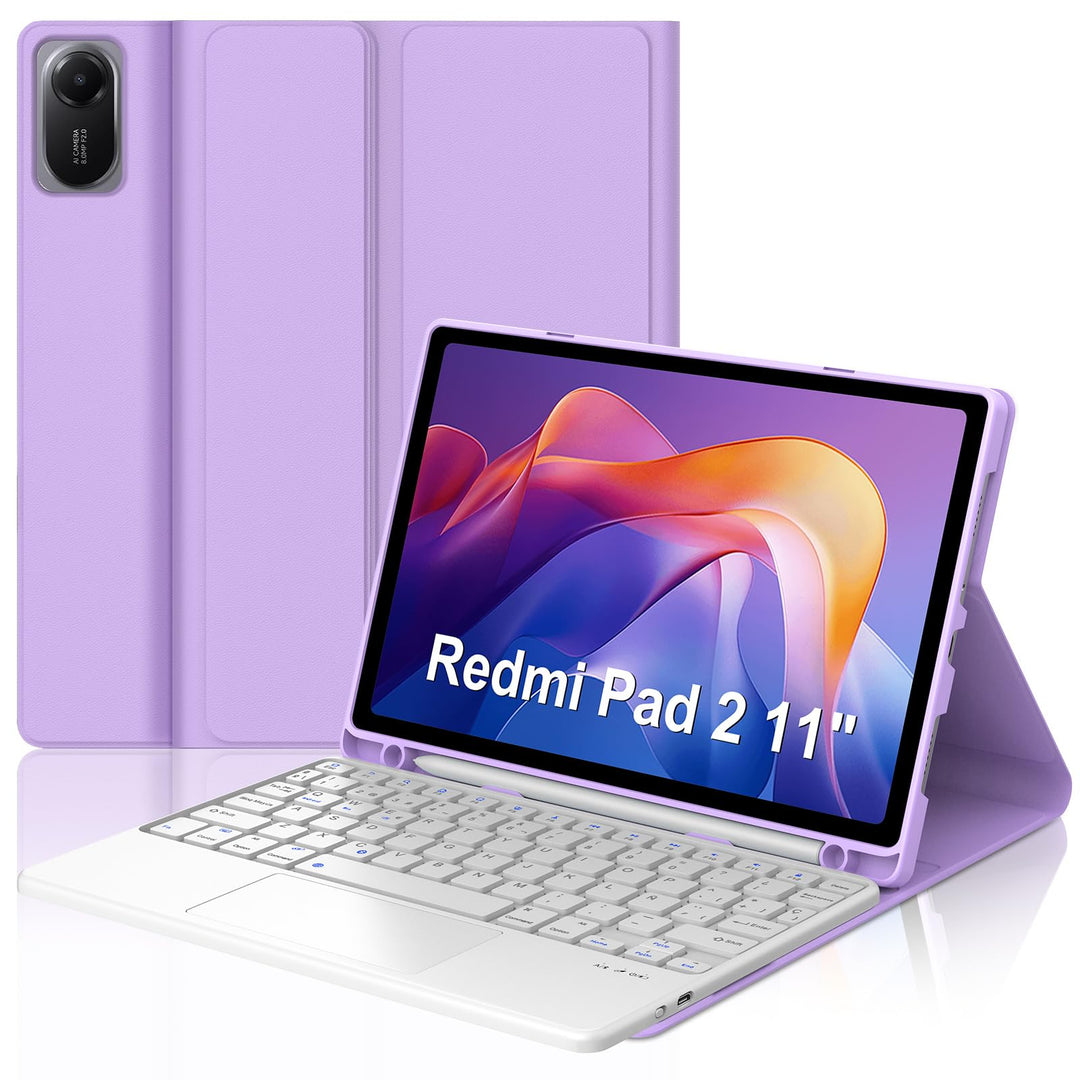 FOGARI Tastatur mit Touchpad für Redmi Pad 2, 27,9 cm (11 Zoll) 2025 Hellviolett - Touchpad Redmi Pa