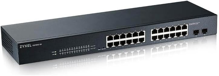 Zyxel 24-Port Gigabit Switch | Smart Managed | Rackmontage und lüfterloses Design | VLAN, IGMP, QoS