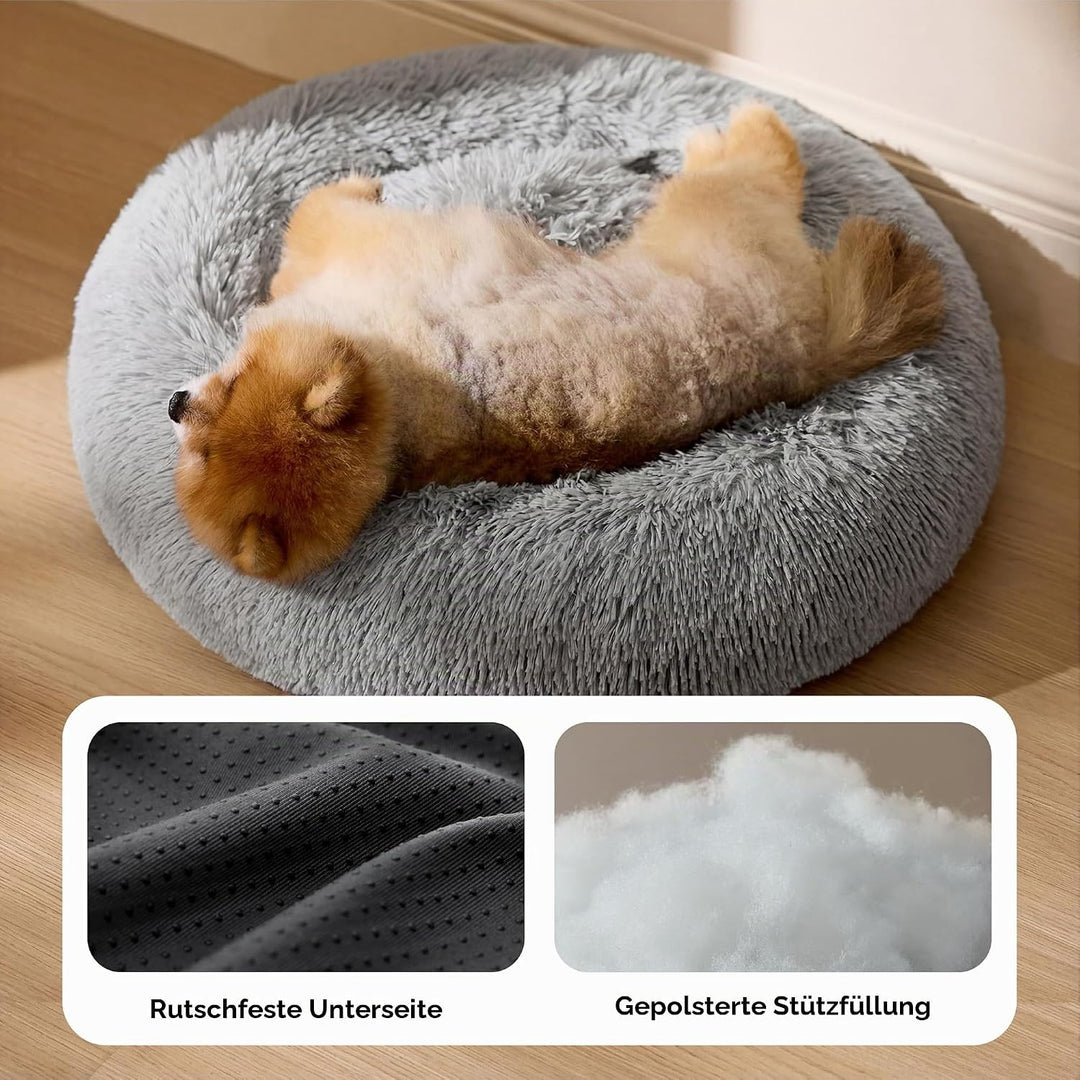 BEDSURE Hundebett waschbar Flauschiges Katzenbett - Ø 60 cm Katzenschlafplatz für Katzen und kleine