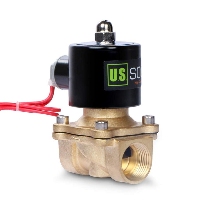 U.S. Solid 3/4" G 220V 230V AC Messing Magnetventil Direktgesteuert für Wasser Luft Gas Öl NC Brass