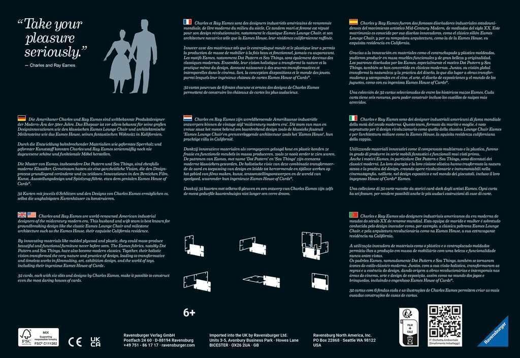 Ravensburger Eames House of Cards® Collectors Edition - Der Steckspiel Klassiker mit den Designs von