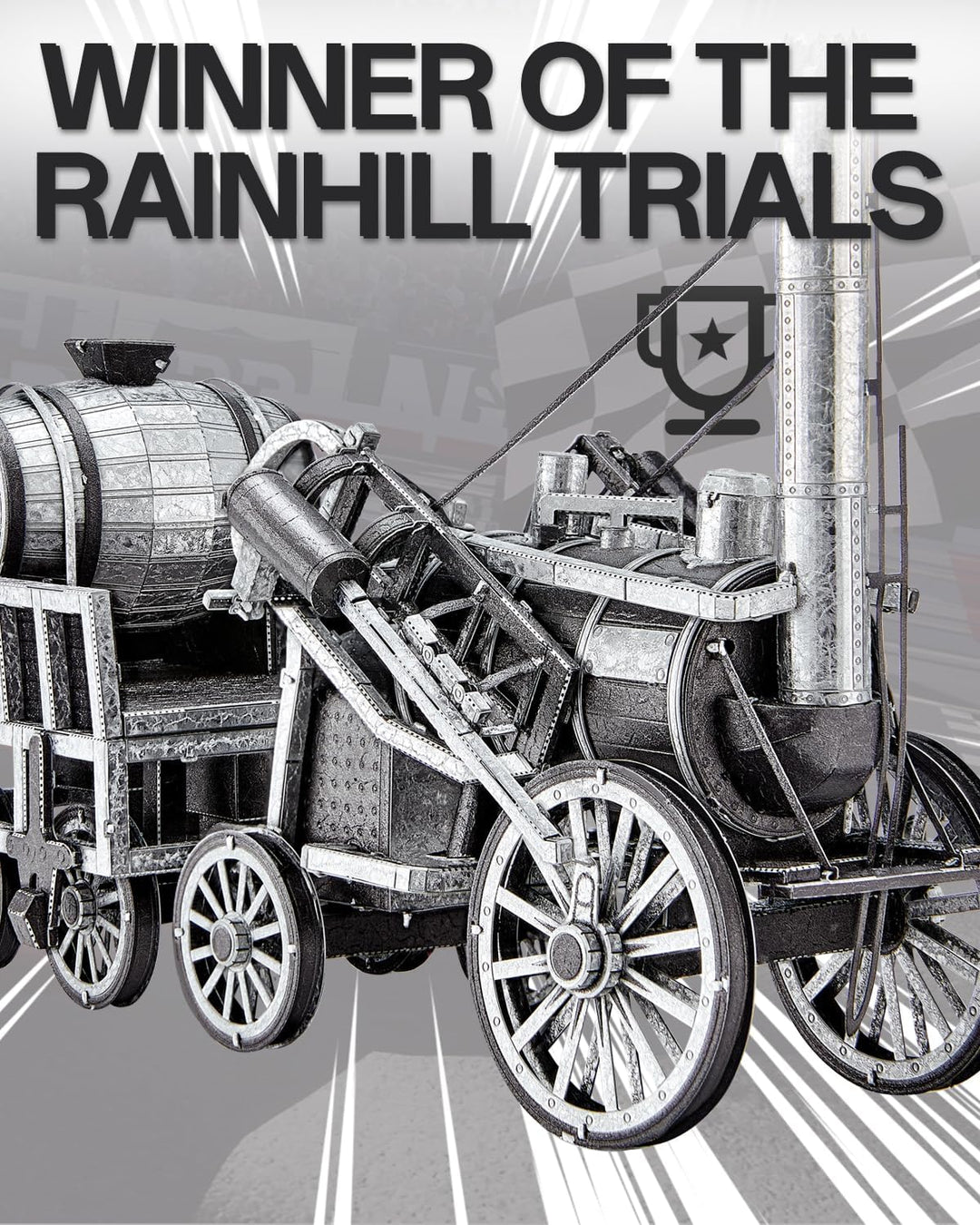 Piececool 3D Puzzle Metall Raketendampflokomotive, Klassischer Transport Handwerk Modellbausätze Ede