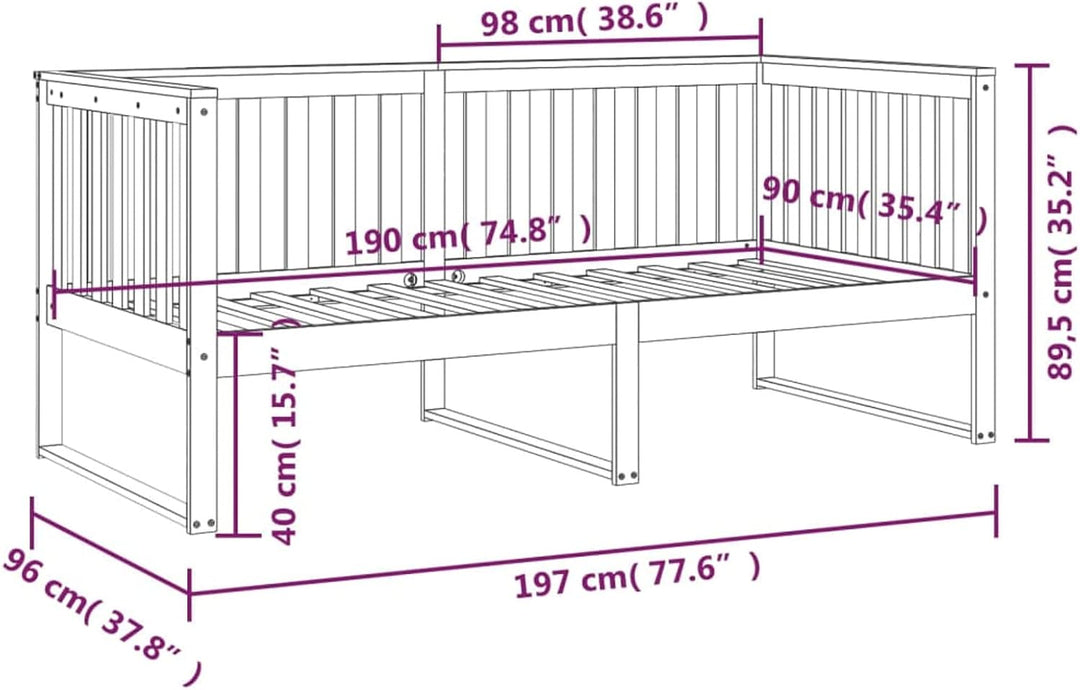 Tidyard Tagesbett Sofa Sofabett Schlafsofa Bett Bettgestell Bettrahmen Bettsofa Einzelbett für Schla