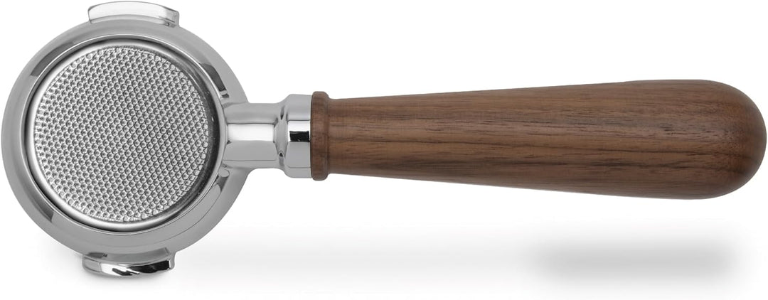 LELIT LELIT 58 Bottomless Portafilter - Inklusive Edelstahlfilter mit 2fach Dosierung - Holzgriff -