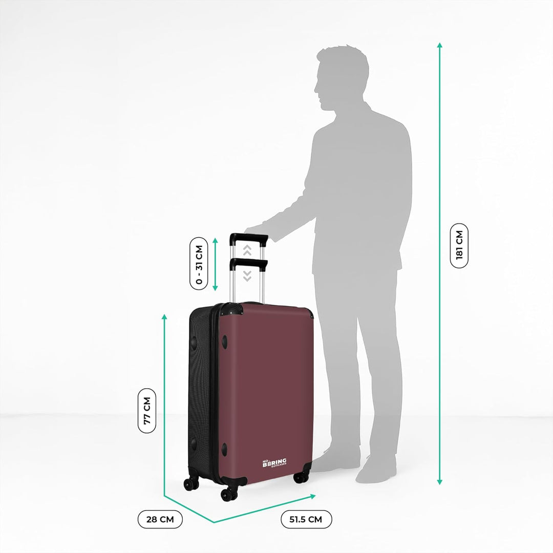 NoBoringSuitcases.com® Koffer XL Gross 77x51.5x28 cm Reisekoffer mit 4 Rollen Leicht Trolley Hartsch
