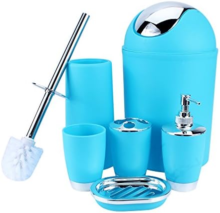 Badezimmer Set, 6tlg Badset Badaccessoires Set, Mit Tasse Zahnbürstenhalter Suppenhalter Händedesinf