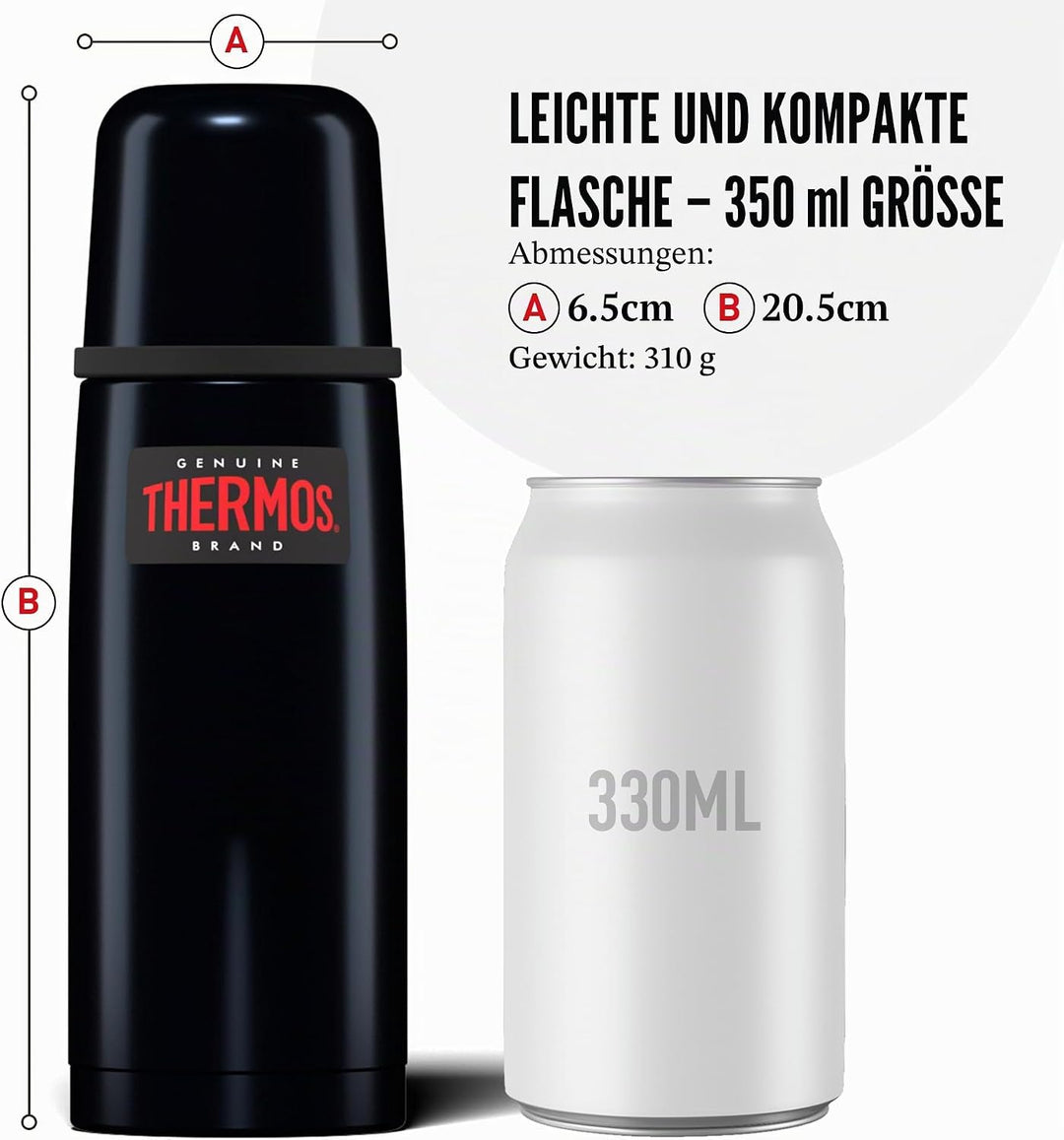 Thermos Light & Compact Flask, 350ml, Midnight Blue Blau Einzelbett, Blau Einzelbett