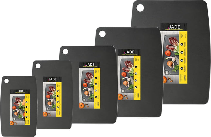 JADE Schneidebrett Gourmet Kitchen mit Aufhängeöse (44 x 32,5 cm) - Zellulose-Laminat, schwarz - spü