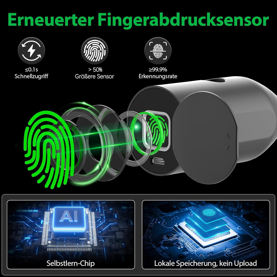 Elektroroller Schloss eLinkSmart Bike Chain Lock Fingerabdruck App Unlock Heavy Duty Anti-Diebstahl