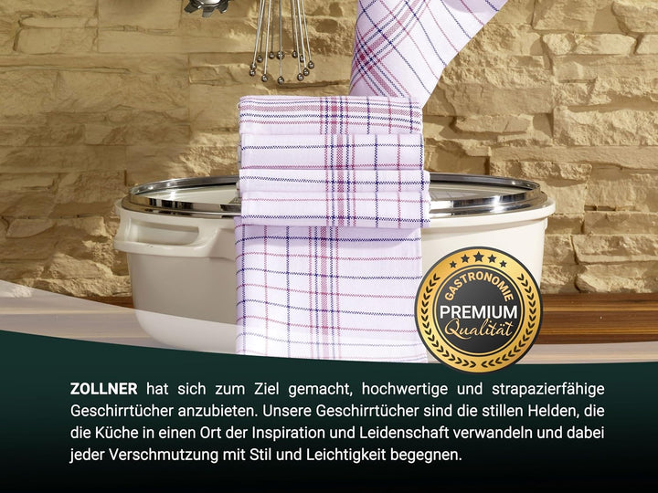 ZOLLNER 5er Set Geschirrtücher, 65x70 cm, Baumwolle, rot blau weiss kariert Mehrfarbig 5er Set 65 x