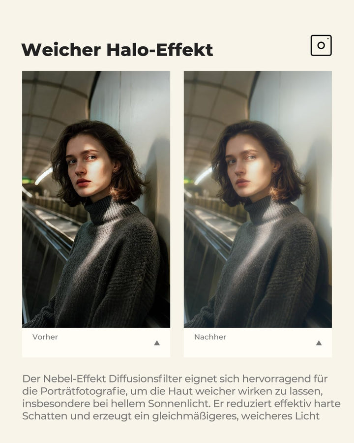 K&amp;F Concept Nano-K Serie Nebel-Effekt Diffusionsfilter 67mm Mist Filter für Landschafts- und Porträt