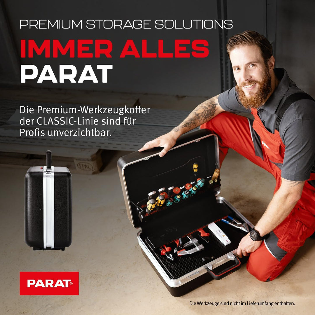 PARAT CLASSIC Plus Safe | Werkzeugkoffer leer mit Zahlenschloss für 50 Werkzeuge | inkl. BASIC Roll-