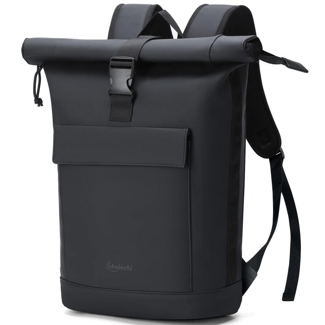 Lekeinchi Rolltop Rucksack Damen & Herren, Elegant Laptop Rucksack Wasserdicht mit 17 Zoll Laptopfac