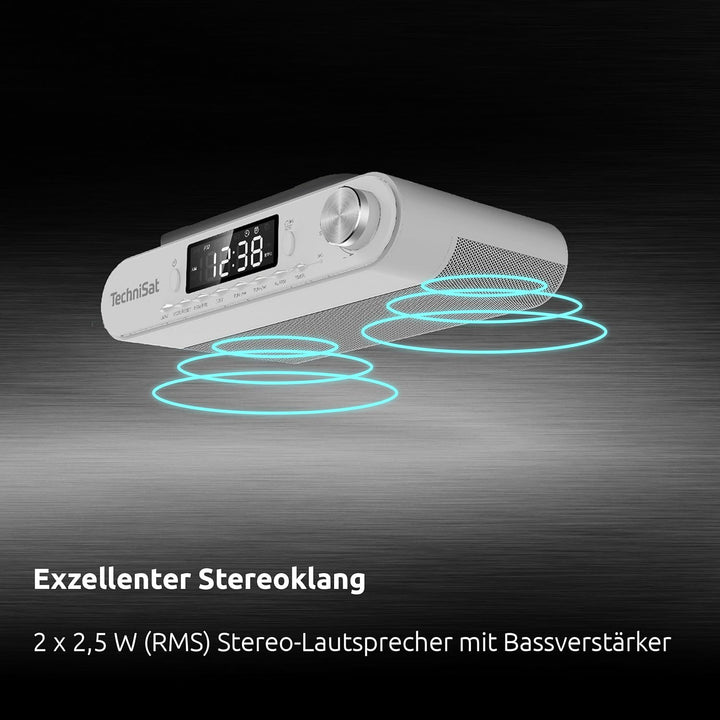 TechniSat KITCHENRADIO - Unterbau Küchenradio mit UKW/FM, LED Display, Arbeitsleuchte, Timer, Blueto