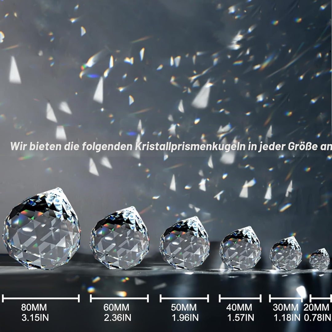 Kristall Sonnenfänger, MerryNine 40 mm 6 Stück Kristallprismen-Kugel, Kristalle Deko Anhänger für Fo