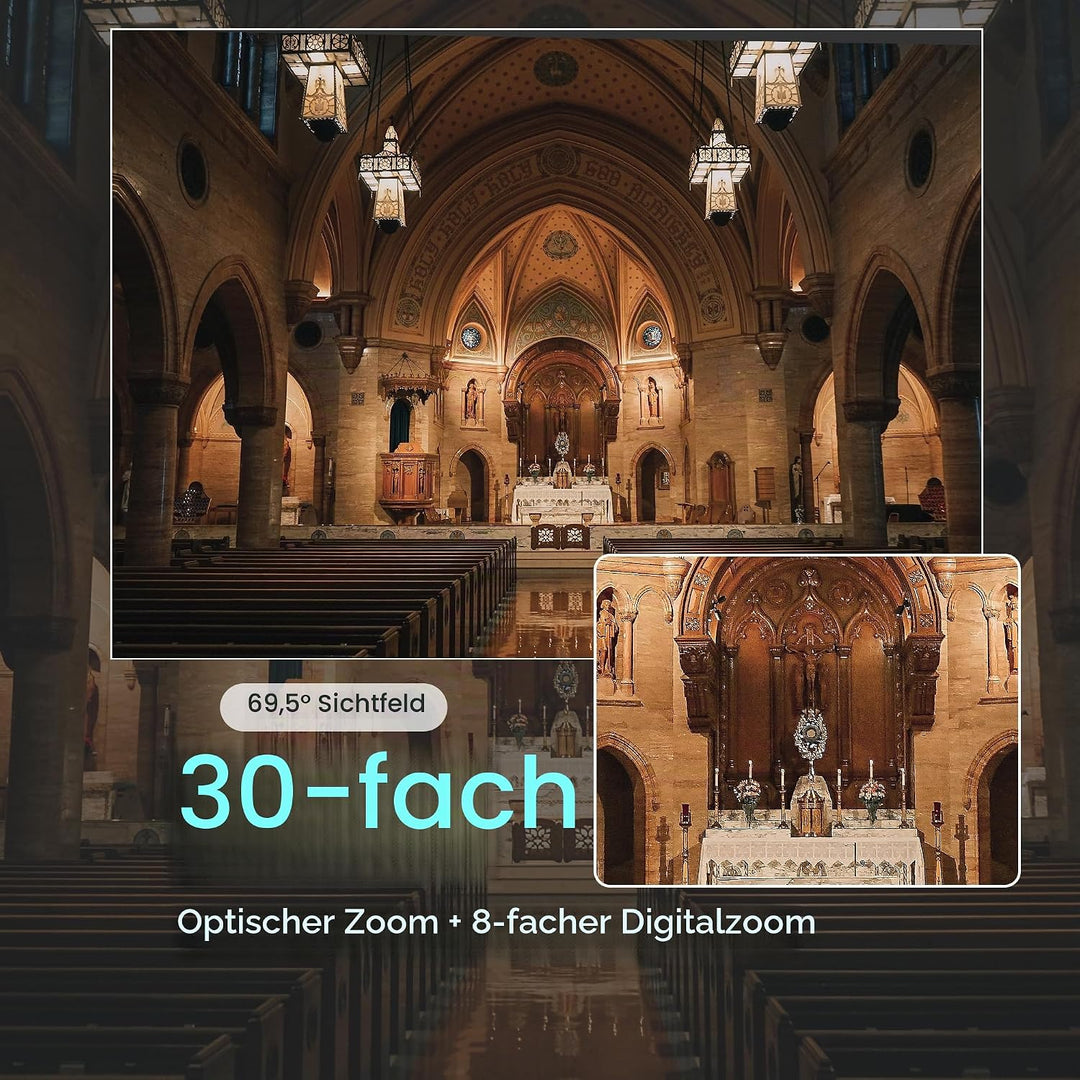 AI PTZ Kamera 30X Optischer Zoom mit USB/HDMI/3G-SDI/RJ45 IP Live-Streaming Kamera KI-Auto-Tracking