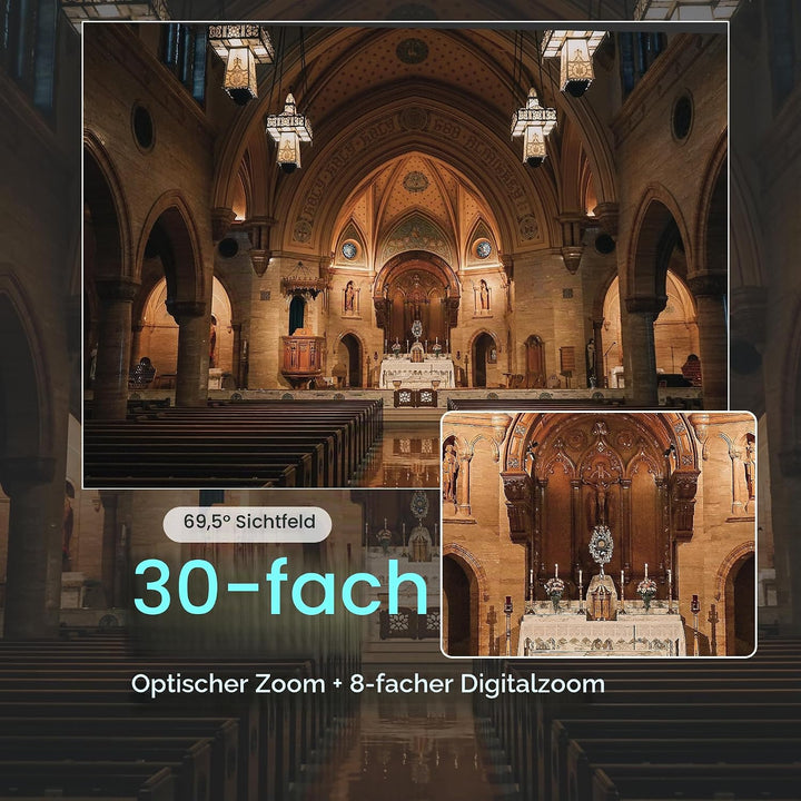 AI PTZ Kamera 30X Optischer Zoom mit USB/HDMI/3G-SDI/RJ45 IP Live-Streaming Kamera KI-Auto-Tracking
