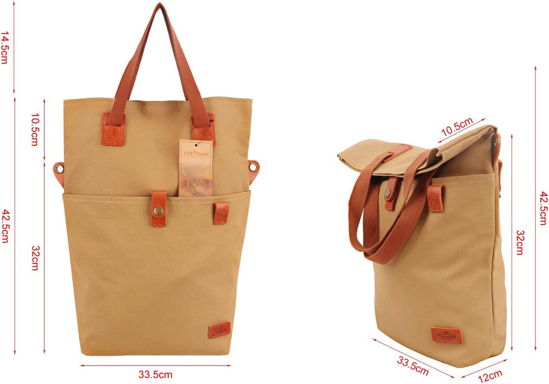 Tourbn TOURBON 3-in-1 Fahrradtasche hinten für Fahrrad Damen Shopper Handtasche Gepäckträgertasche O