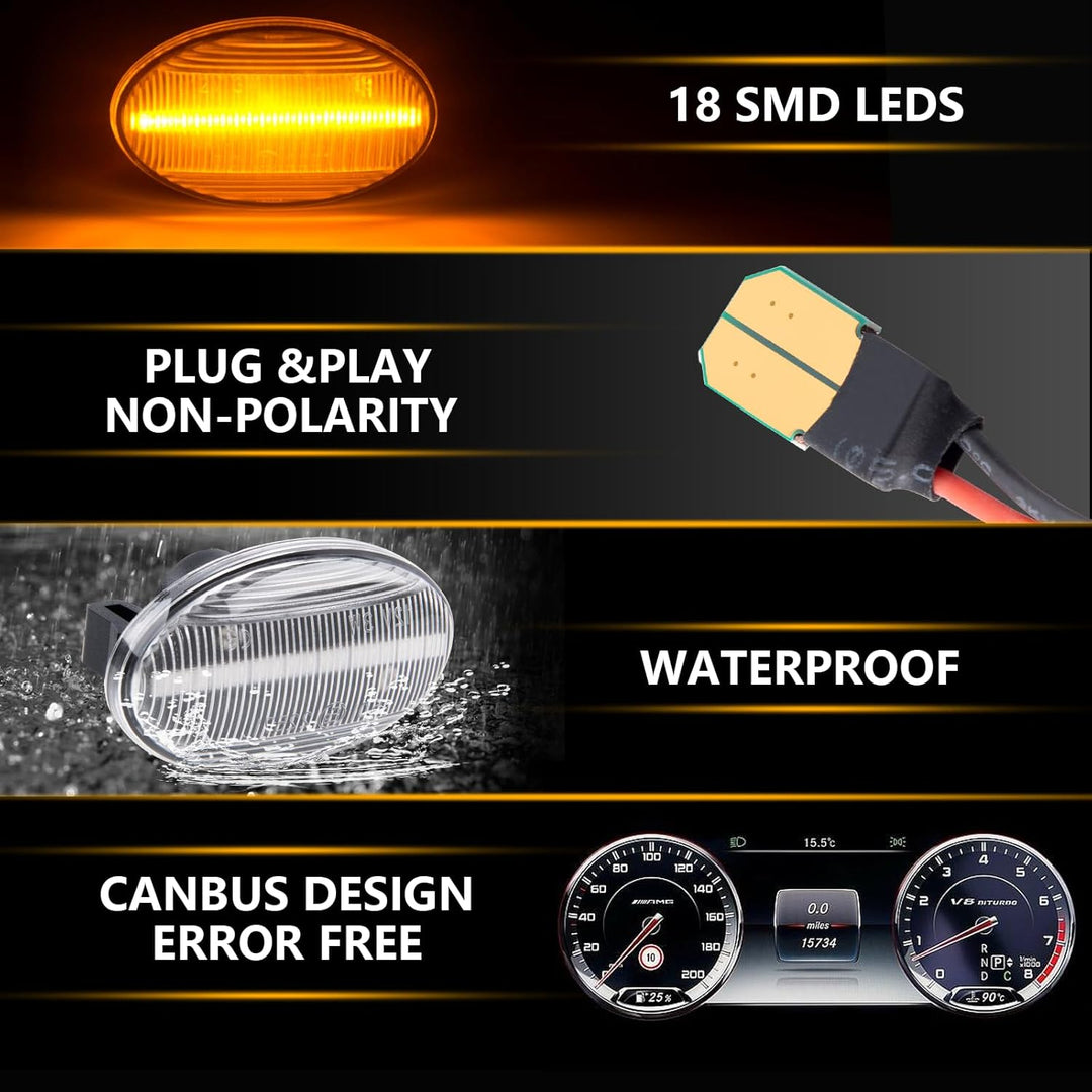LED Blinker Spiegelblinker für Mercedes-Benz Smart W450 W452 A-Class W168 Citan W415 Vito W639 W447,
