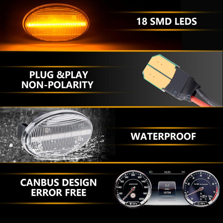 LED Blinker Spiegelblinker für Mercedes-Benz Smart W450 W452 A-Class W168 Citan W415 Vito W639 W447,
