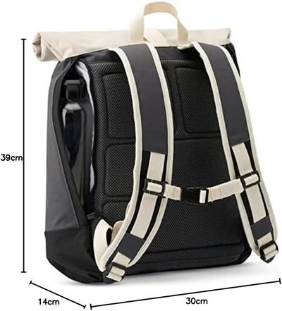 Rolltop Rucksack Damen & Herren - ALVA - Backpack für Uni, Business, Freizeit - Roll Top mit Laptop