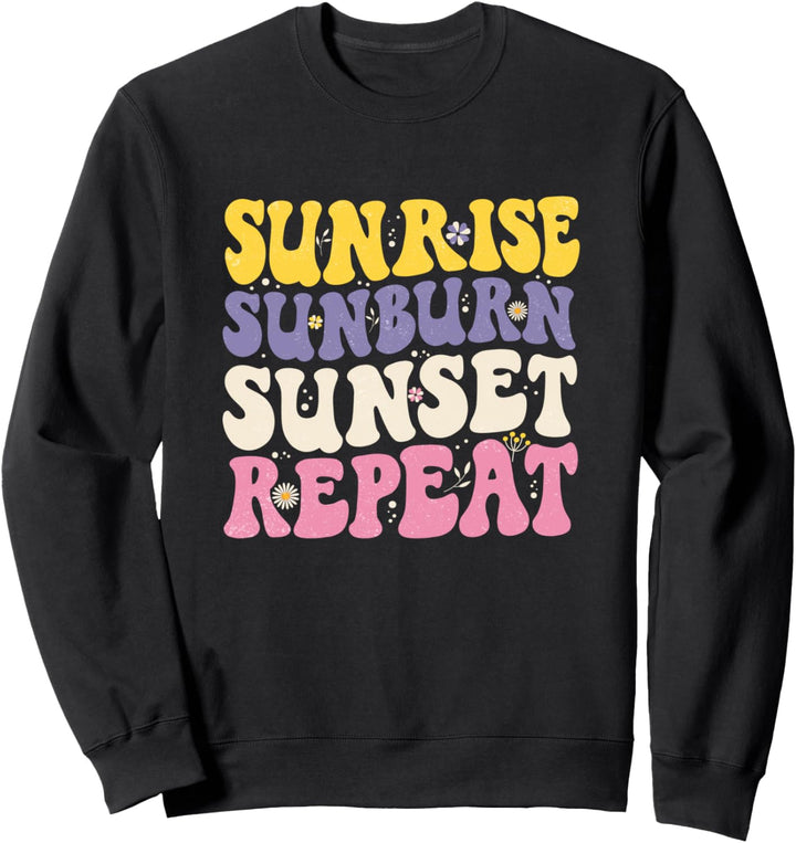 Sunrise Sun burn Sunset summer vacation beach casual graphic Sweatshirt