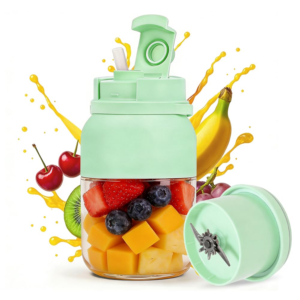 Fresh Juice Mixer Flasche, Smoothie Maker to Go, 1200 ml Flaschenmixer mit 38 Klingen, Tragbarer Mix