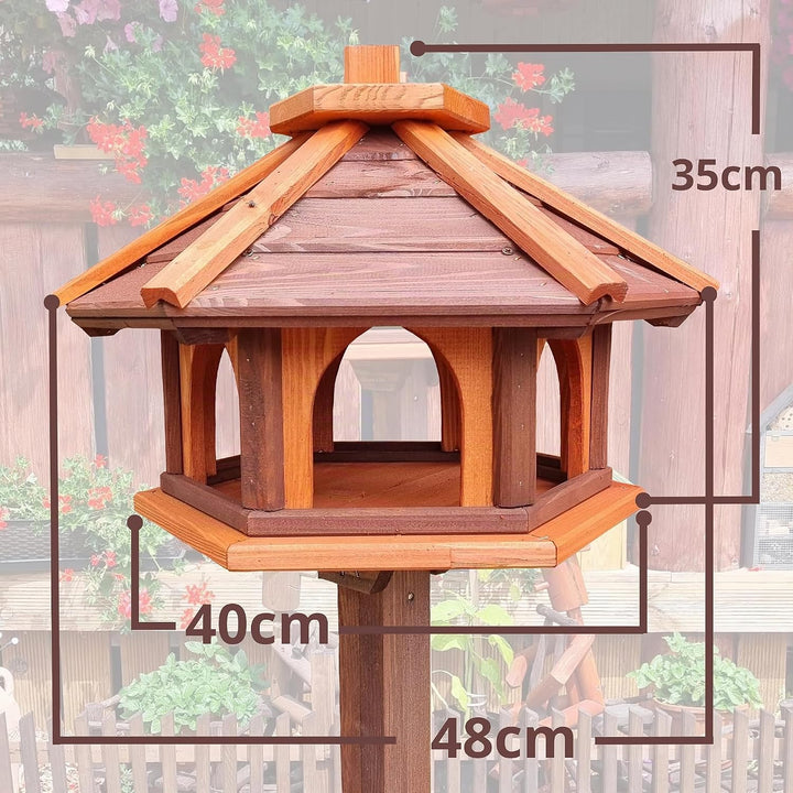 Vogelhaus mit Stander aus Holz, wetterfest, vogelfutterhaus, Futterhaus, Futterstation für Wildvögel