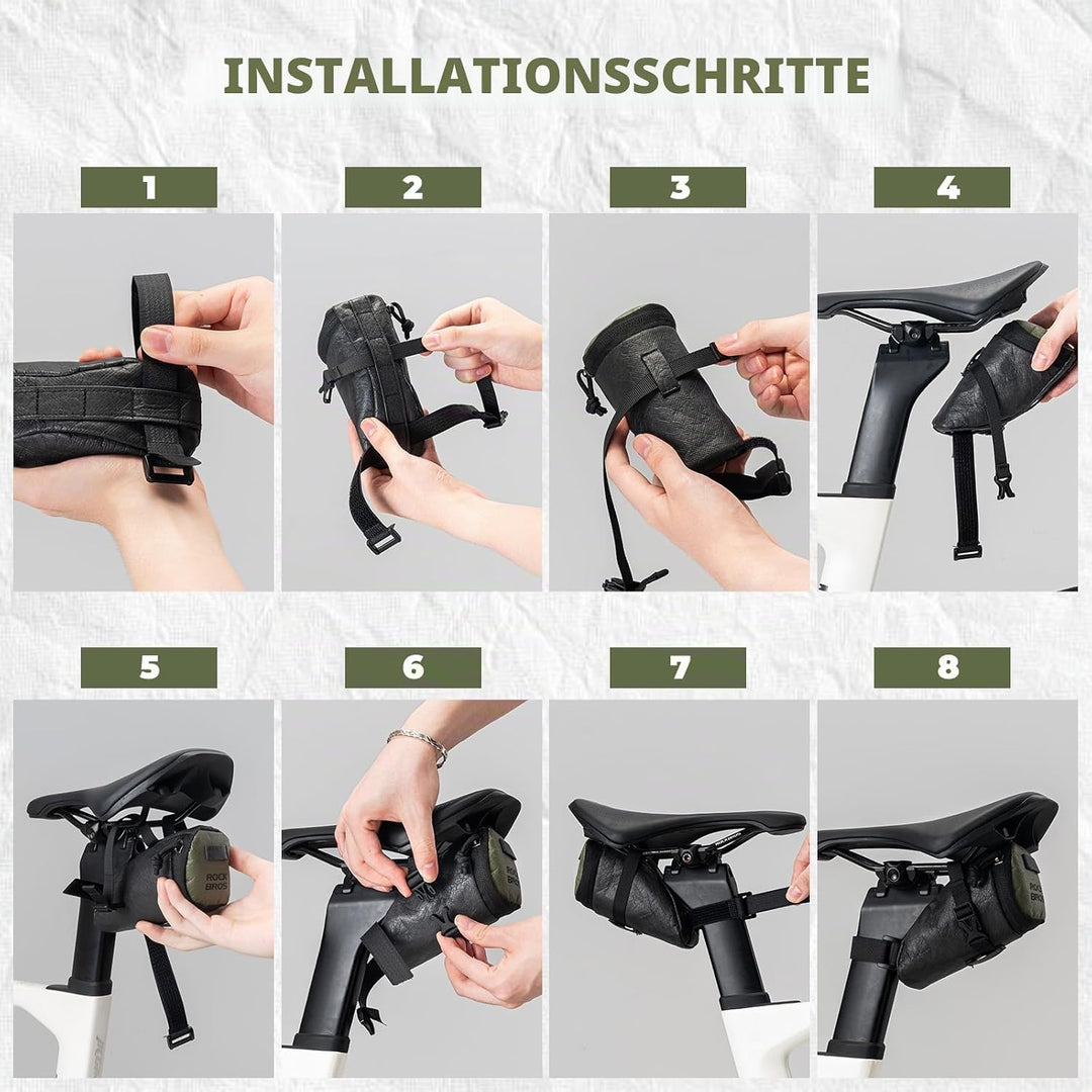 ROCKBROS Fahrrad Satteltaschen Ultralight Fahrradtasche Sattel mit Klettverschluss, Reissfest Wasser