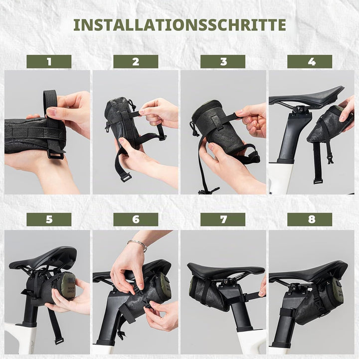 ROCKBROS Fahrrad Satteltaschen Ultralight Fahrradtasche Sattel mit Klettverschluss, Reissfest Wasser