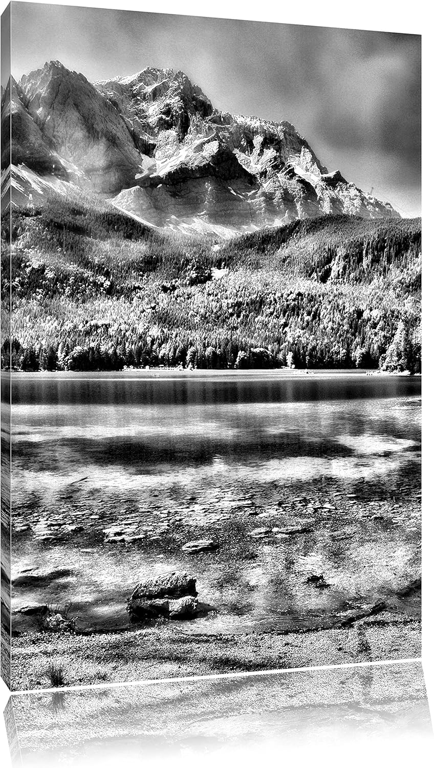 Pixxprint Landschaft Sonne Pflanzen als Leinwandbild | Grösse: 100x70 cm | Wandbild | Kunstdruck | f