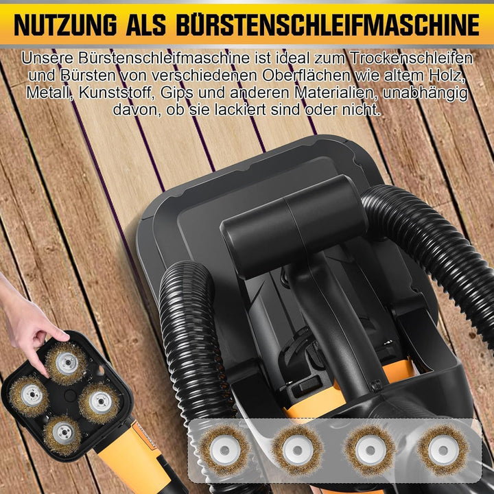 3800W Betonschleifer Betonfräse mit Langer Handgriff & Leistungsstarkem Motor | 4 x Schleiftopf | Ø1