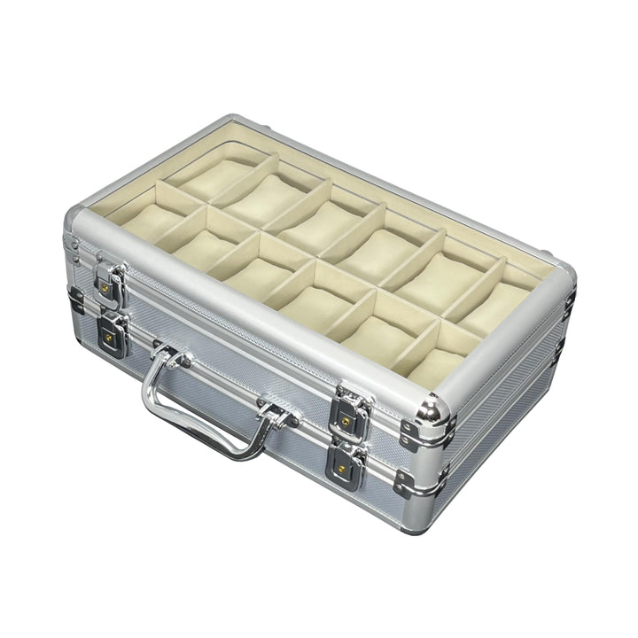 MR Maestro Relojero - Robuste Aluminium Uhrenbox | Platz für 24 Uhren und Schmuck | Ideal für Herren