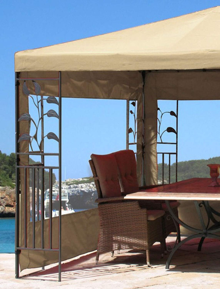 QUICK STAR 2 Seitenteile 300 / 400x197cm mit PE Fenster für Pavillon 3x4m Seitenwand Sand