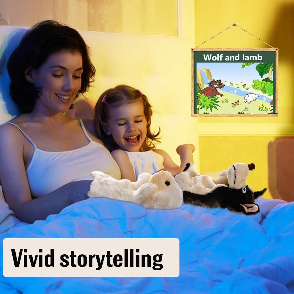 EQLEF Handpuppe, realistische Schafwolfpuppe Weiche Plüschhandpuppen zum Spielen und Erzählen von Wo