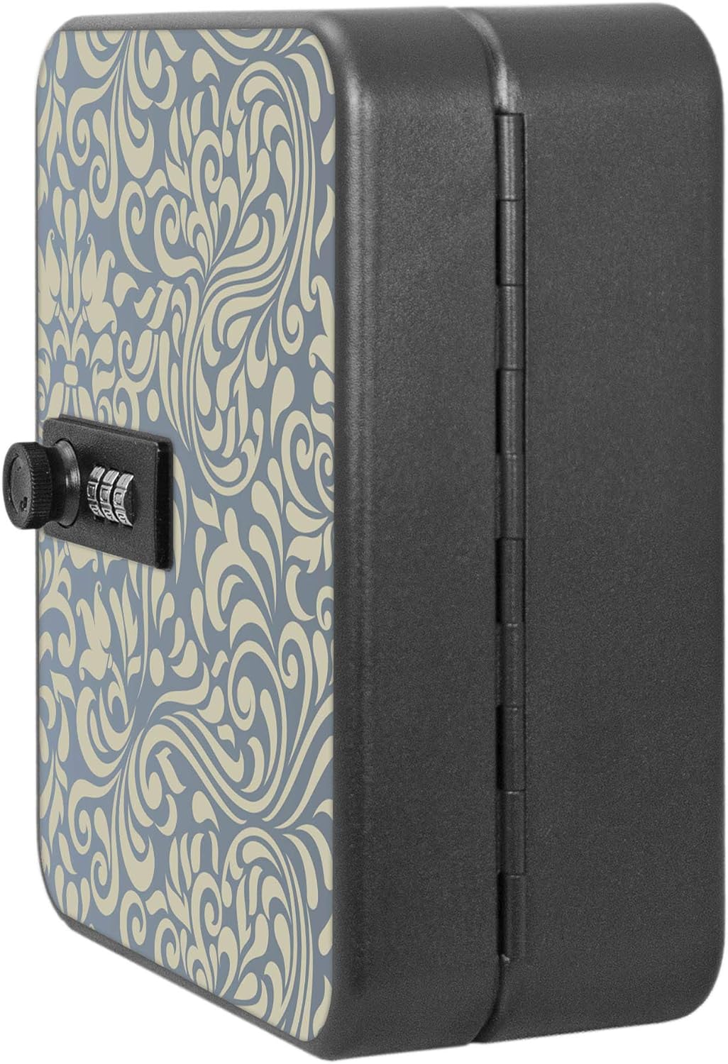 banjado® Burg-Wächter® abschliessbarer Schlüsselkasten mit Motiv Blaues Ornament für 20 Schlüssel -