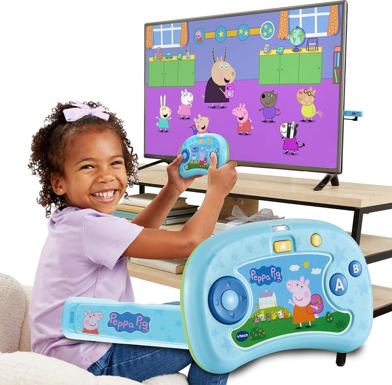 VTech ABC Smile TV - Peppa Pig Lernkonsole – Kabellose Spielkonsole mit HDMI-Stick für den Fernseher