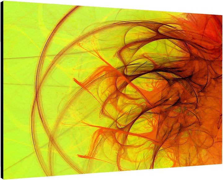 Paul Sinus Art 60x80cm Abstrakt017_Leinwandbild leuchtendes gelb grün orange rot Abstrakte Kunst Kun
