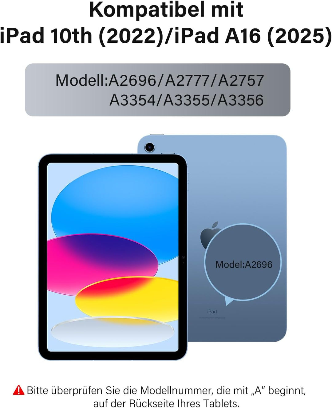 KBCASE Magnetische Tastatur Hülle für iPad A16 11/10 Generation (2025/2022, 11/10.9 Zoll) Magic Tast