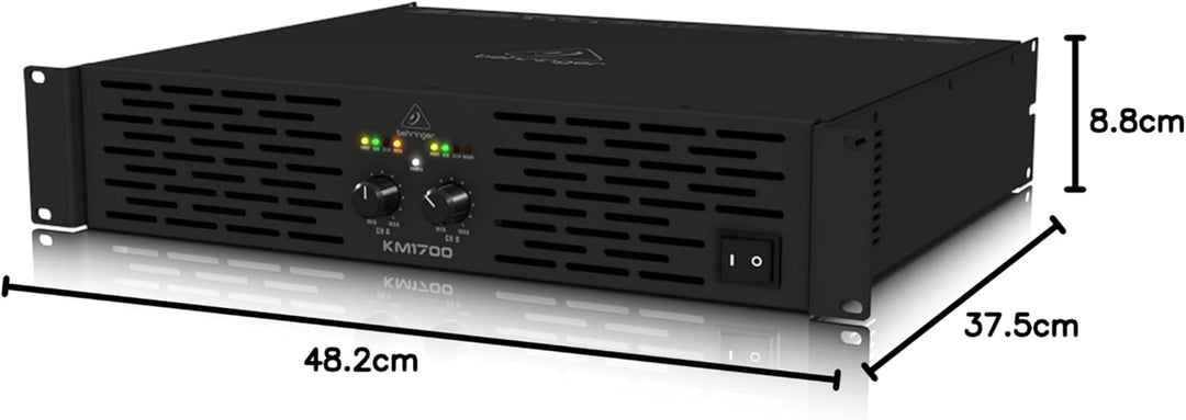 Behringer KM1700 Professioneller 1700-Watt-Stereo-Leistungsverstärker mit ATR (Accelerated Transient