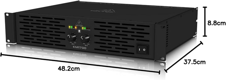 Behringer KM1700 Professioneller 1700-Watt-Stereo-Leistungsverstärker mit ATR (Accelerated Transient