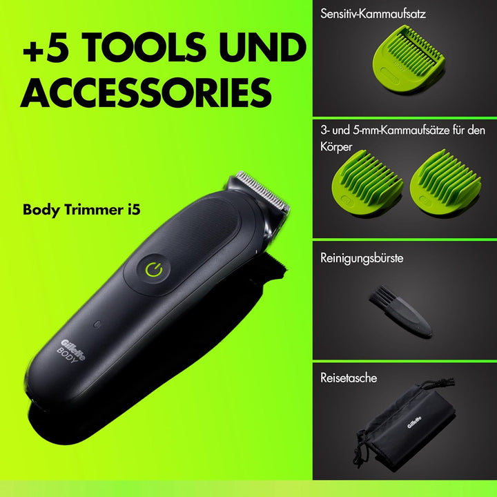 GilletteLabs i5 Body + Intimate Trimmer Herren mit SkinFirst-Technologie — Intimrasierer Mann für Kö