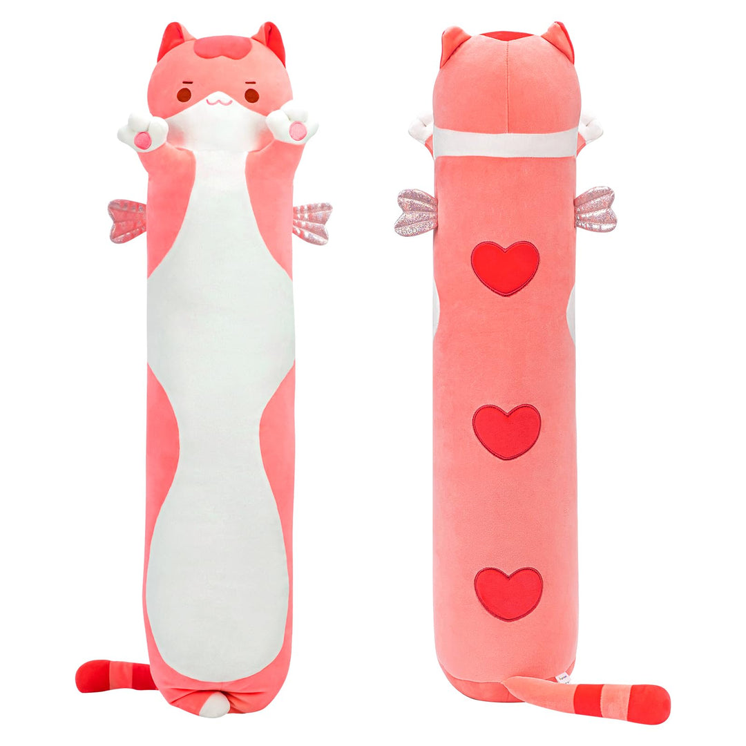 Mewaii 110CM Kuscheltier Kawaii Katzen Plüschkissen Stofftiere Lang Kätzchen Plüschtier Ausgestopfte
